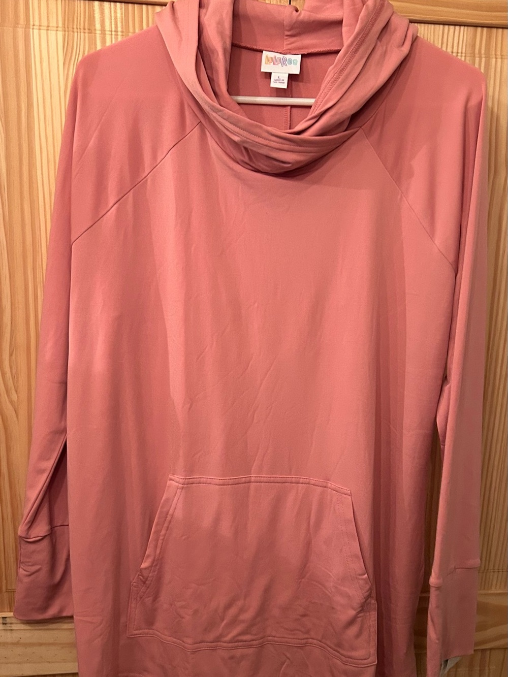 LuLaRoe Amber Dusty Rose Women’s Top with Hood